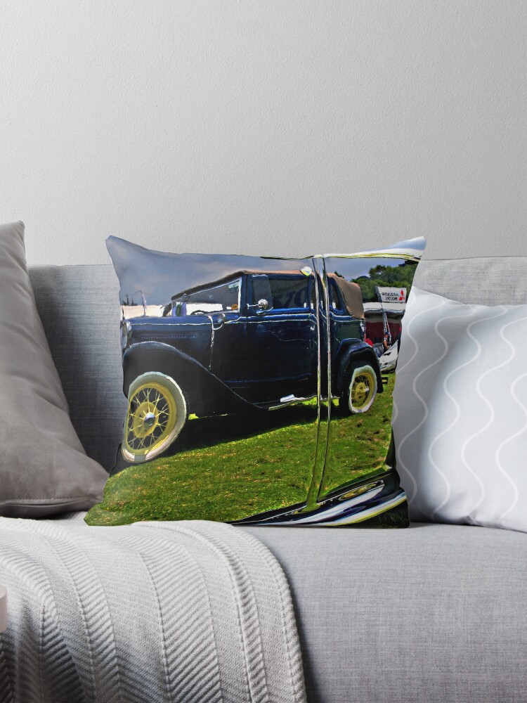 Thumbnail 1 of 4, Pillow, Classic Car Reflection designed and sold by MaluC.