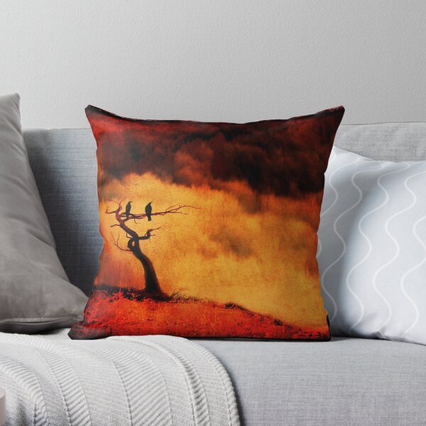 Raven Tree Throw Pillow