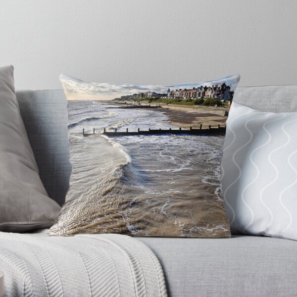 View along the beach Throw Pillow