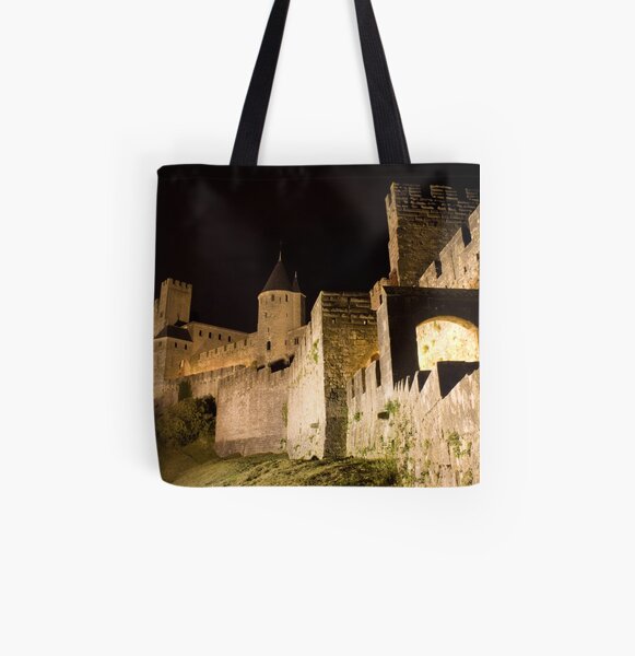 Carcassonne at night All Over Print Tote Bag