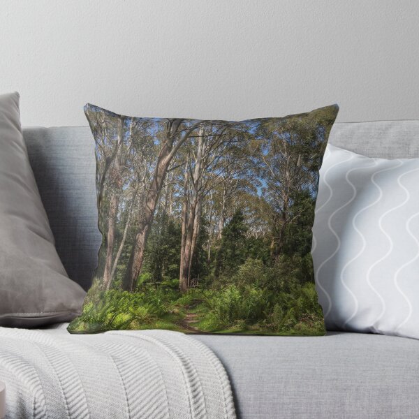 Path through the forest Throw Pillow