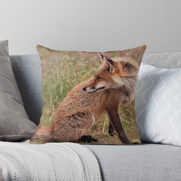 Red Fox Mom Throw Pillow