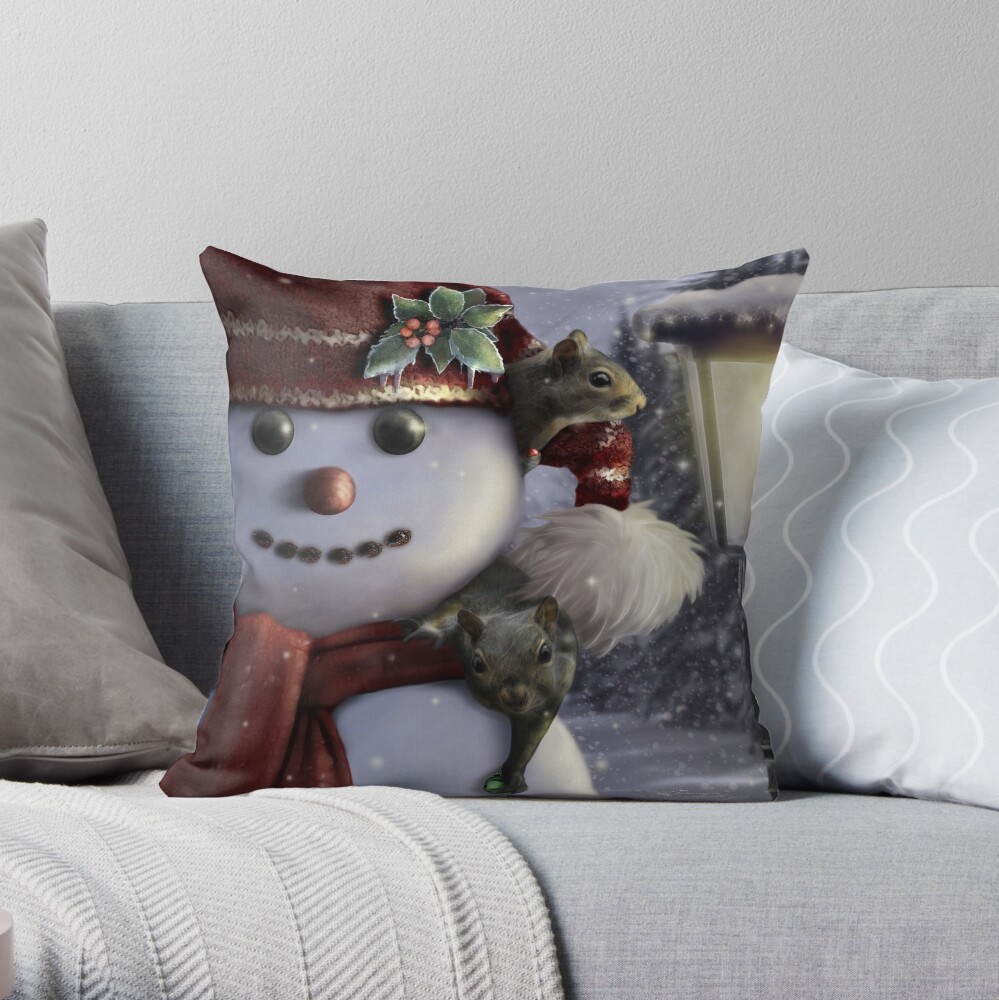 Holiday Friends Throw Pillow