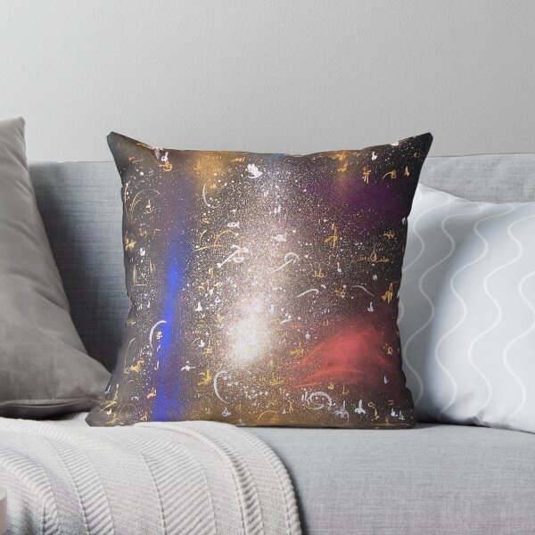 blue flash night sky Throw Pillow
