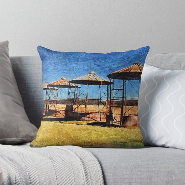 Old Farm Silos Throw Pillow