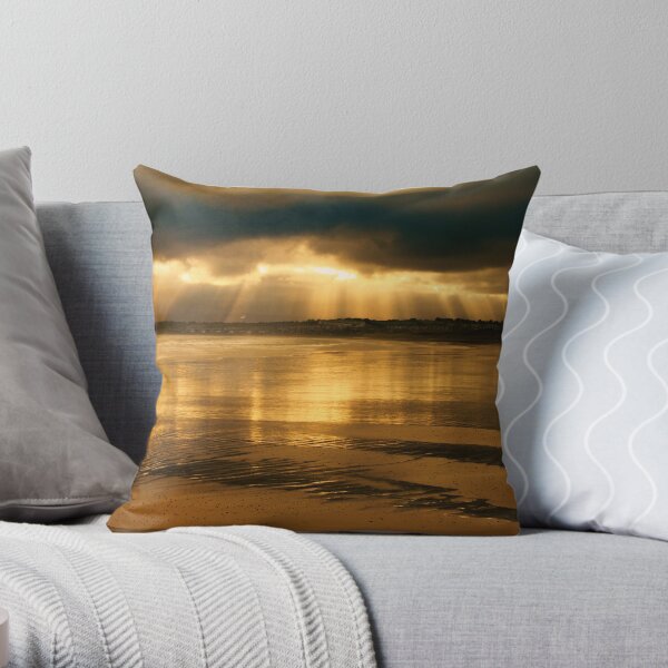 Donabate Strand in December Throw Pillow