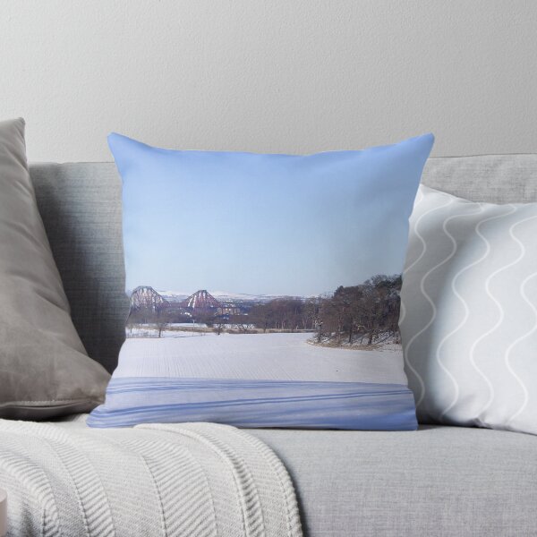 Winter Bridge Throw Pillow