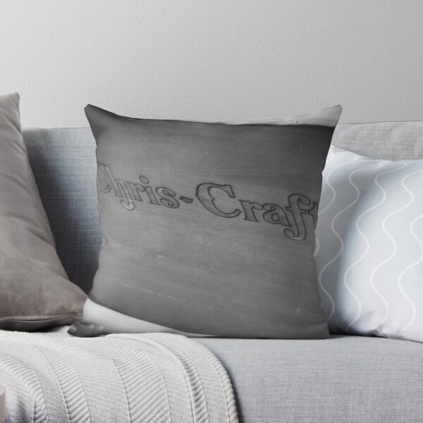 Black & White Chris Craft Throw Pillow