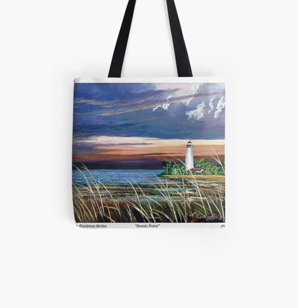 Scenic Point - St. Marks Light All Over Print Tote Bag