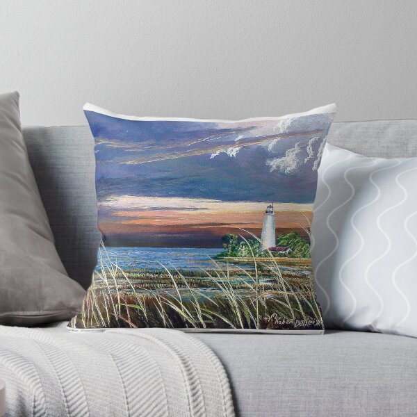Scenic Point - St. Marks Light Throw Pillow
