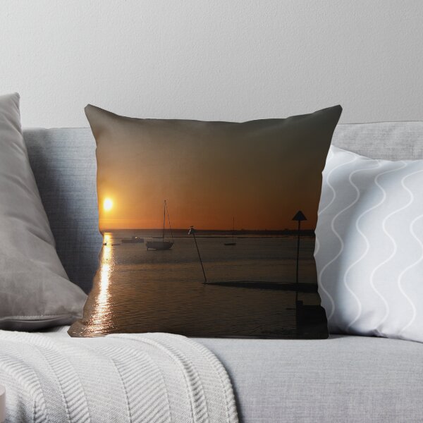 Leigh on Sea, Essex - Winter Sunset Throw Pillow