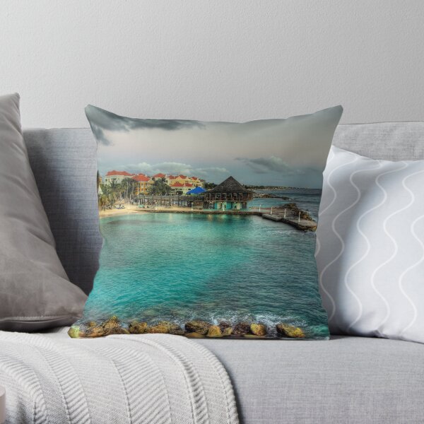 Avila Beach - Curacao Throw Pillow