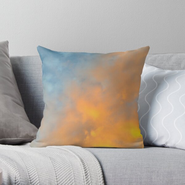 Golden Blue Sky Throw Pillow