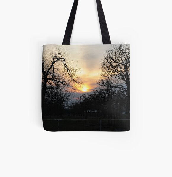 Trees At Sunset All Over Print Tote Bag