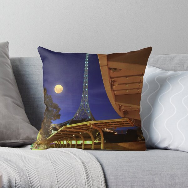 The Spire and the Moon Throw Pillow