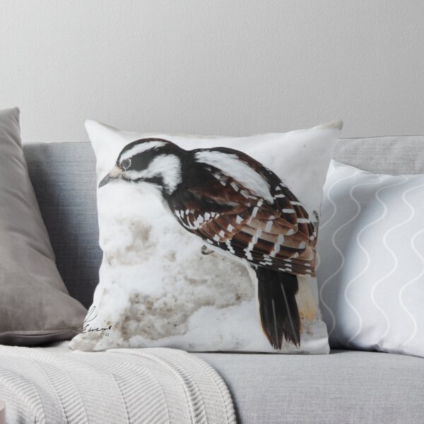 Item preview, A Leucistic Female Hairy Woodpecker designed and sold by DigitallyStill.