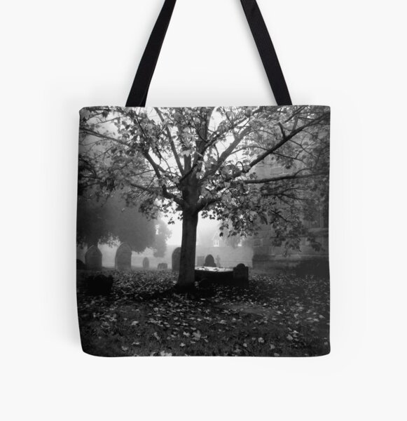 Tree in the mist All Over Print Tote Bag
