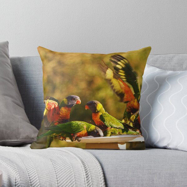 Mayhem on the feeding tray Throw Pillow