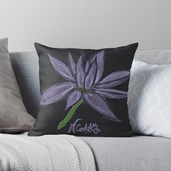 PURPLE FLOWER Throw Pillow