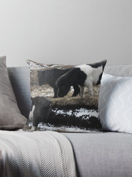 Shetlands and Snow Throw Pillow