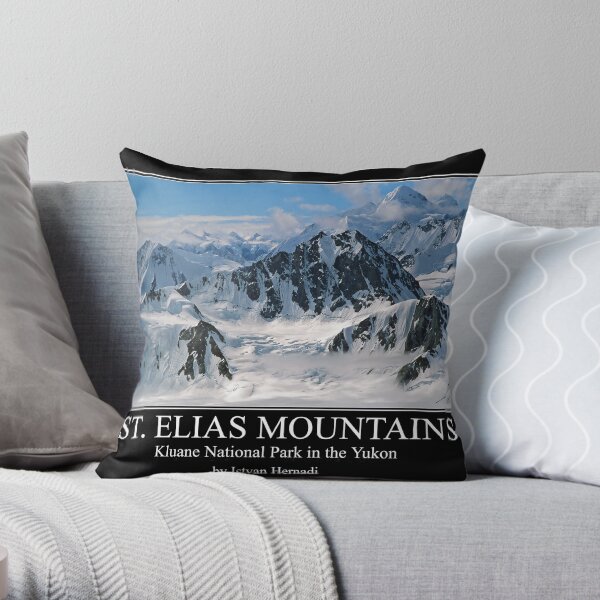 St Elias mountains poster Throw Pillow
