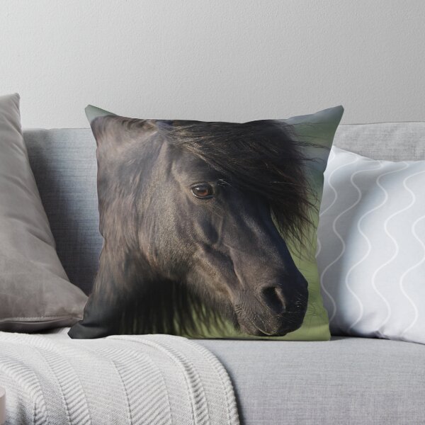 Shetland Pony Mare Throw Pillow