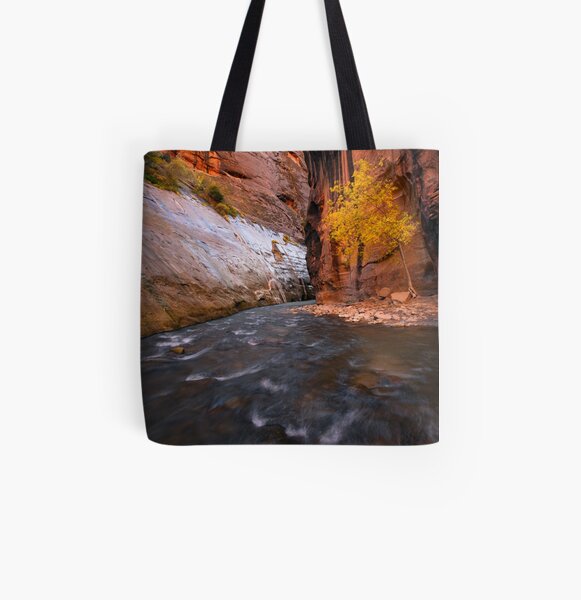 Zion Narrows Fall Color All Over Print Tote Bag
