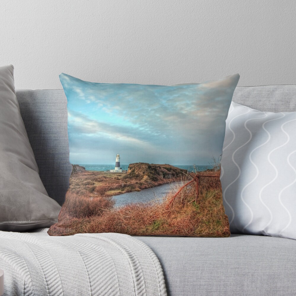 Alderney's lighthouse Throw Pillow