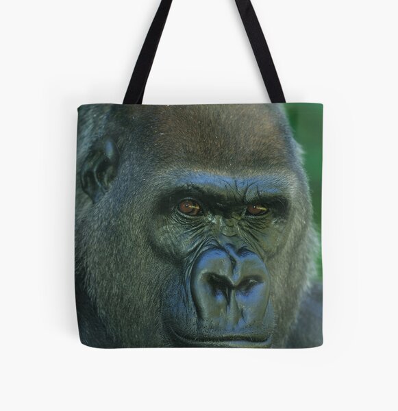 Western Lowland Gorilla Up Close All Over Print Tote Bag