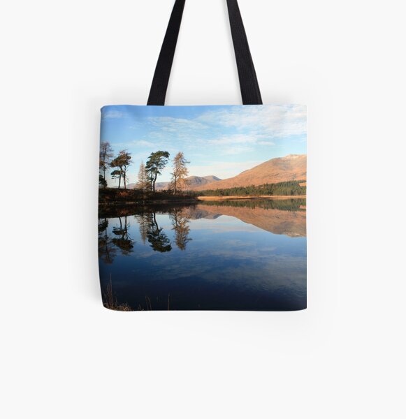 Loch Tulla Reflection All Over Print Tote Bag