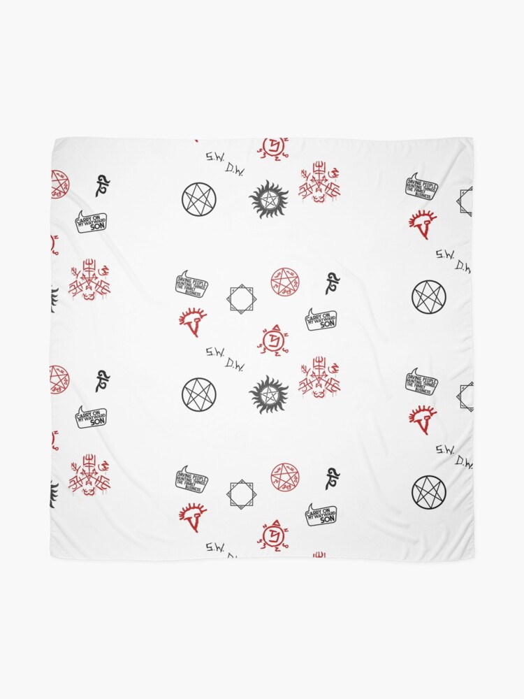 Alternate view of Supernatural Sigils and Symbols Scarf