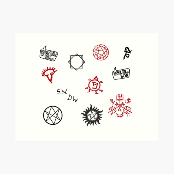 Supernatural Sigils and Symbols Art Print