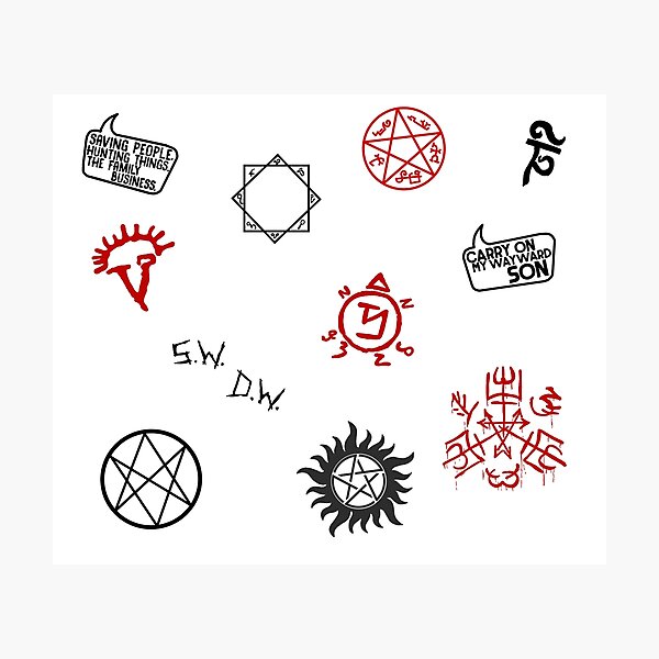 Supernatural Sigils and Symbols Photographic Print