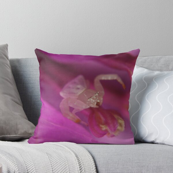 Artikelvorschau,  Er benutzt ein Blatt, wenn es regnet und sitzt unter der Blume und hält das Blatt zwischen sich und den Regen.

Ich fand heraus, dass es eine weiße Blumenspinne ist ... obwohl meine rosa Blumen bevorzugt ... heheh. entworfen und verkauft von HeidiForeman.