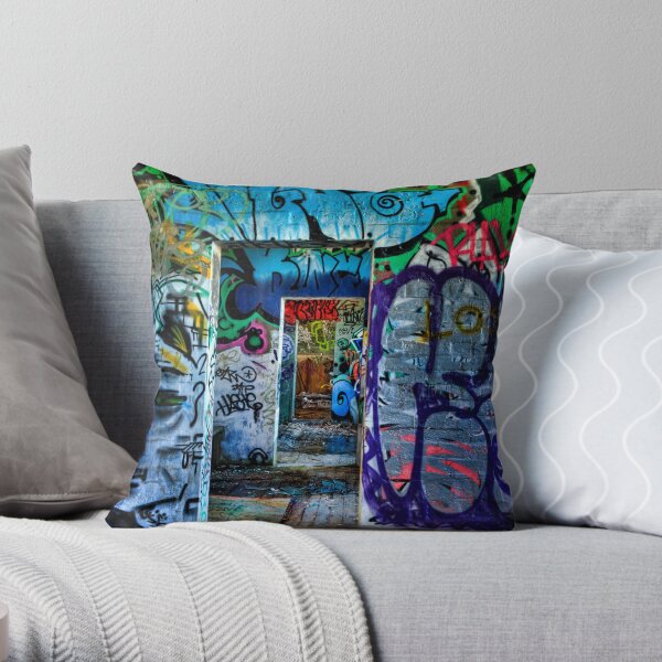 Tram Shed Doors 2 Throw Pillow