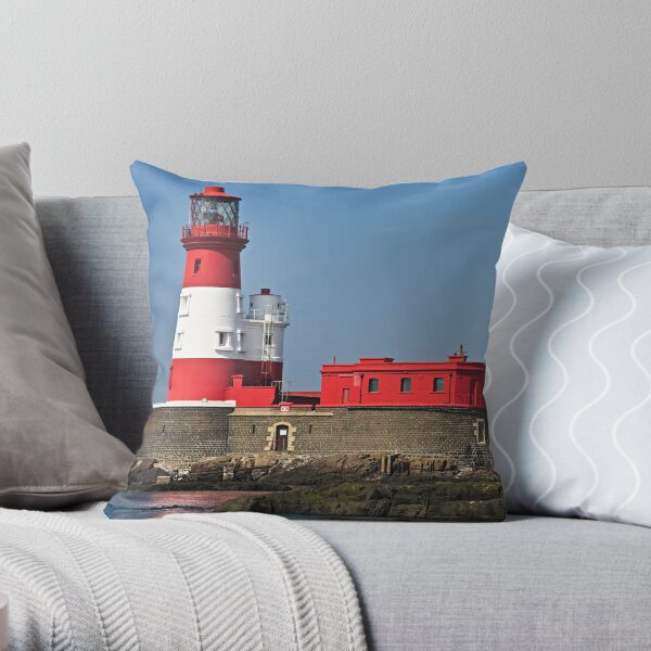 Longstone Lighthouse - Farne Islands, Northumberland Throw Pillow
