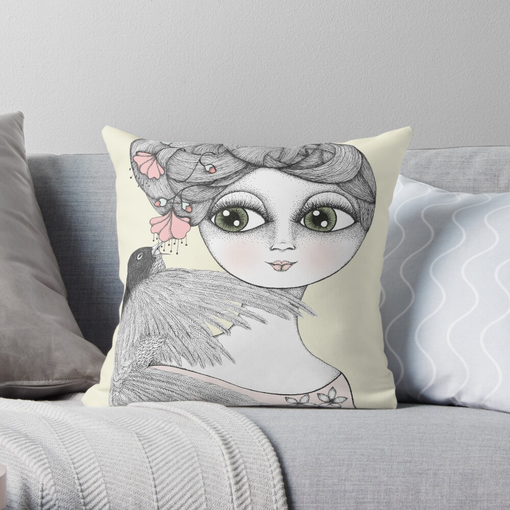 Whisper tweet nothings Throw Pillow
