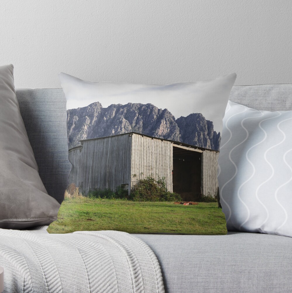Hayshed on the Hill Throw Pillow