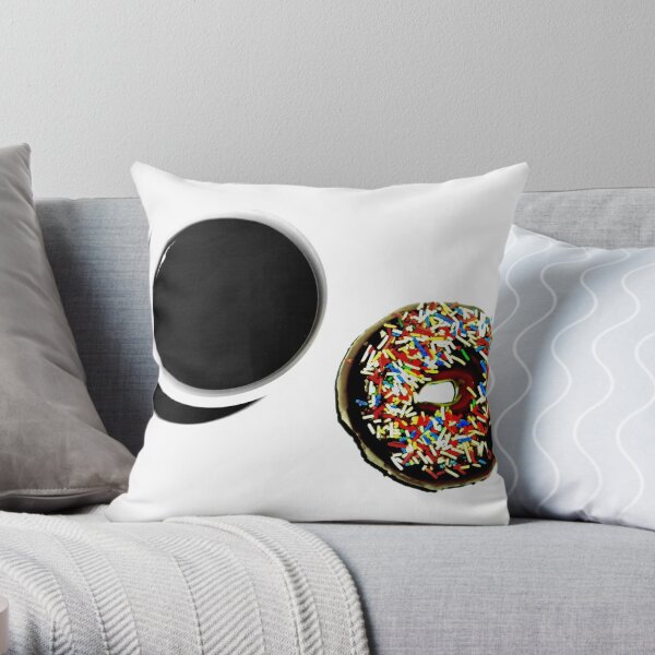 Damn Fine Coffee and Donut Throw Pillow