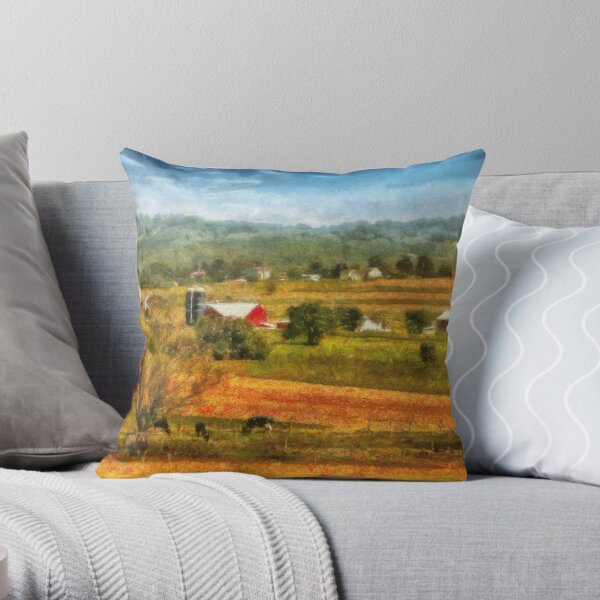 Country - Cows Grazing Throw Pillow