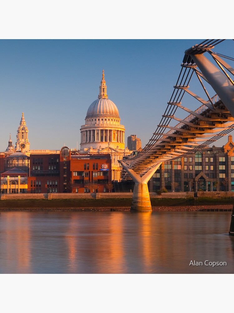 UK, London, St. Paul's Cathedral and Millennium Bridge over River Thames Alan Copson © 2010 (20046-04) by AlanCopson