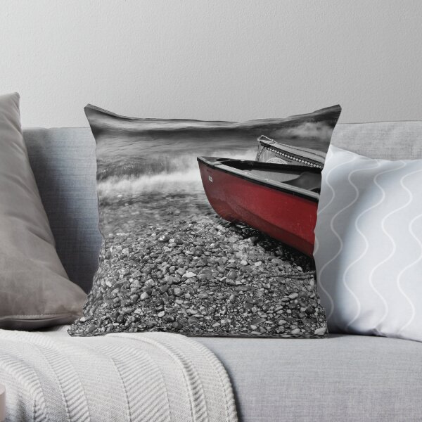 Red boat Throw Pillow