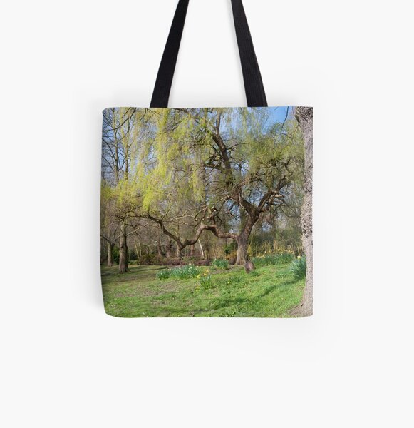 Weeping Willow: Springtime at Bushey Park, Hampton Court, All Over Print Tote Bag