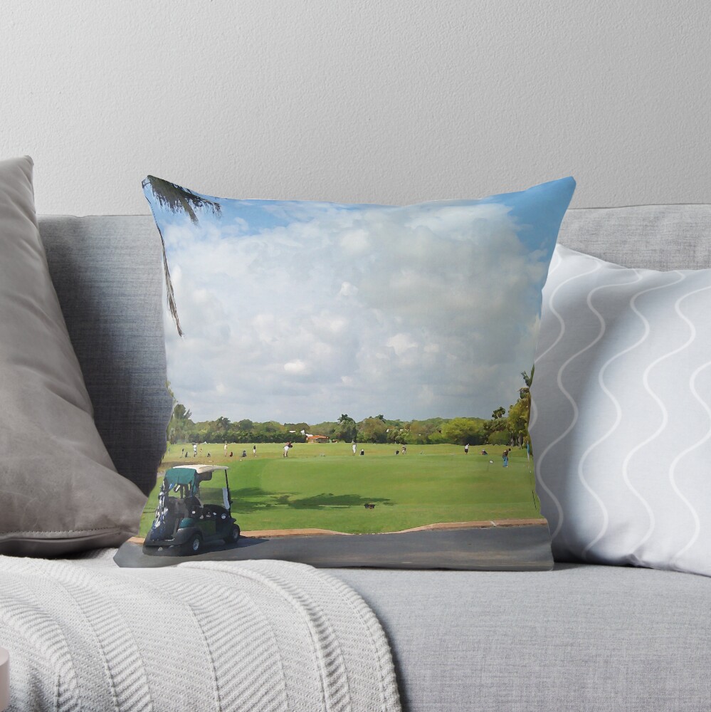 The Golf Car Throw Pillow