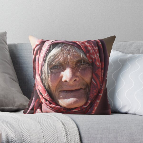 Old Woman (afghanistan) Throw Pillow