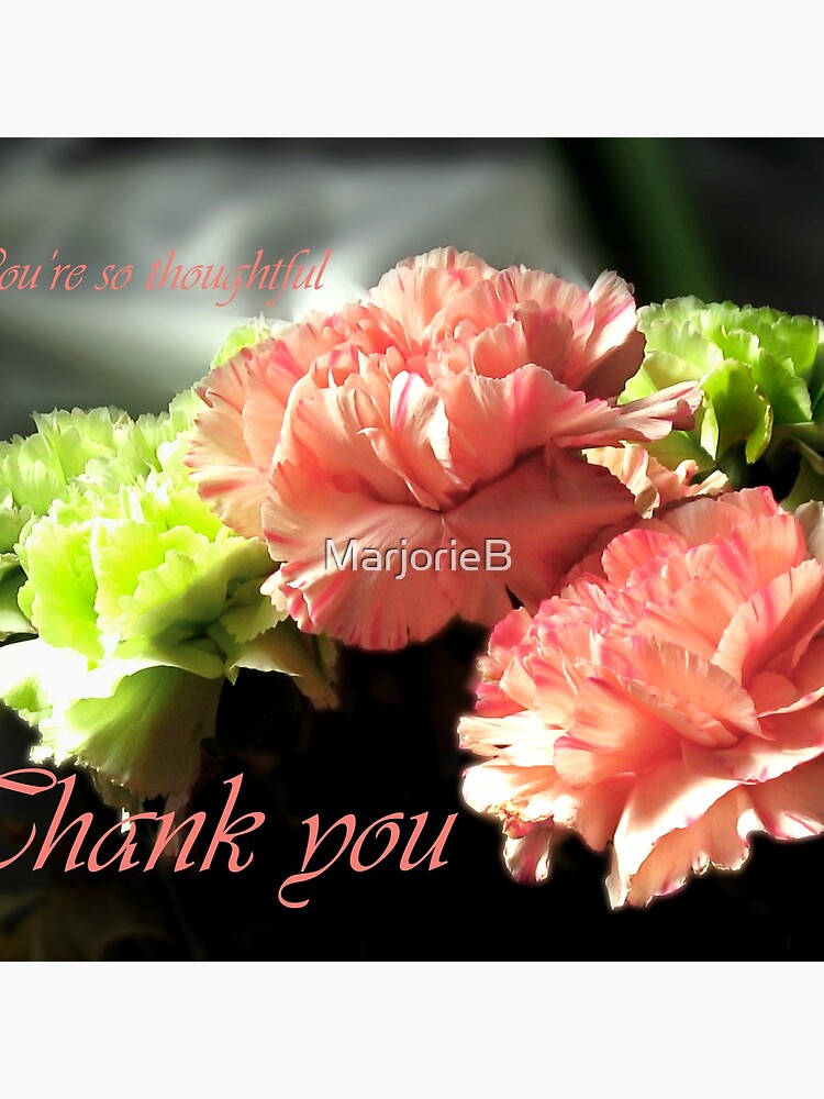 Carnations Thank You Card by MarjorieB