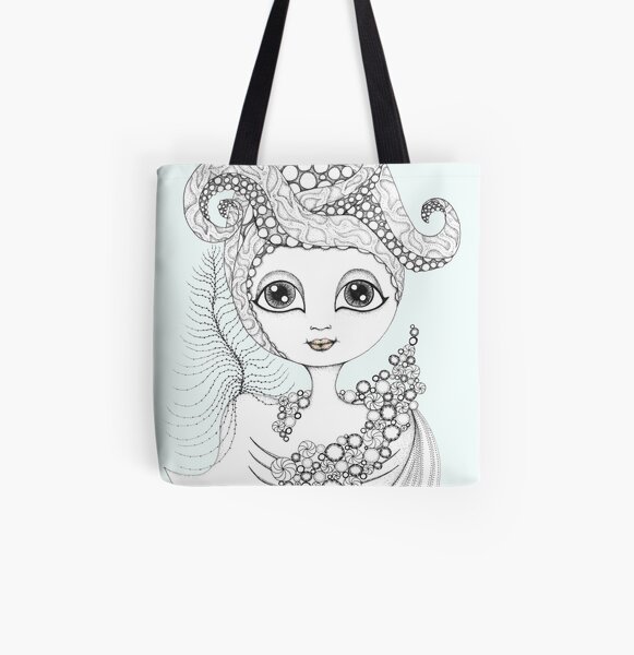 Calamari Queen All Over Print Tote Bag