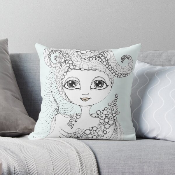 Calamari Queen Throw Pillow