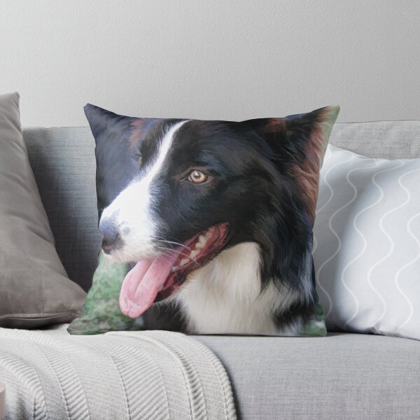 Border Collie Throw Pillow