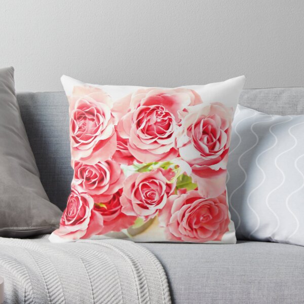 Rose Blooms Throw Pillow